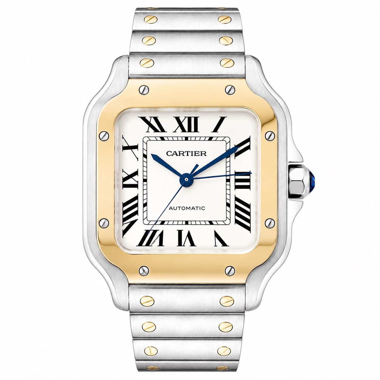 Reloj de dama Cartier Santos en acero y oro amarillo