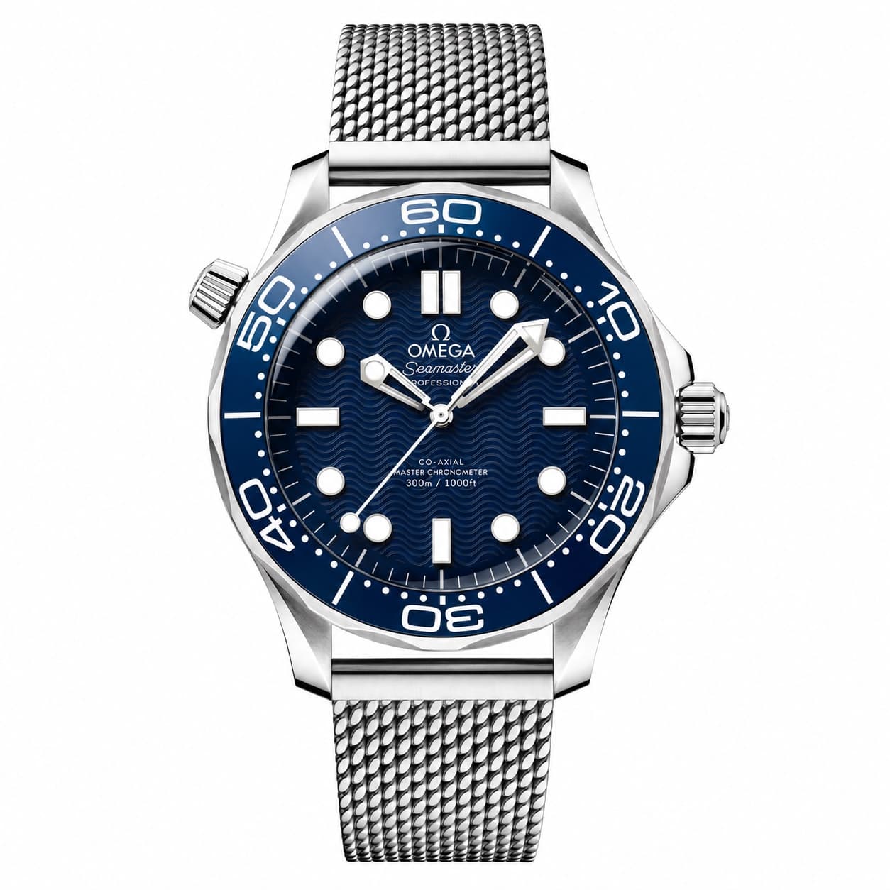 Reloj Omega Seamaster Diver 300M azul con brazalete mesh
