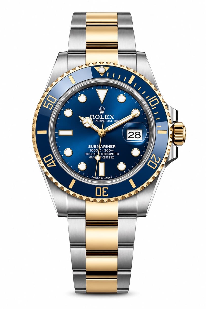 Reloj Rolex Submariner Date con esfera azul en acero y oro amarillo